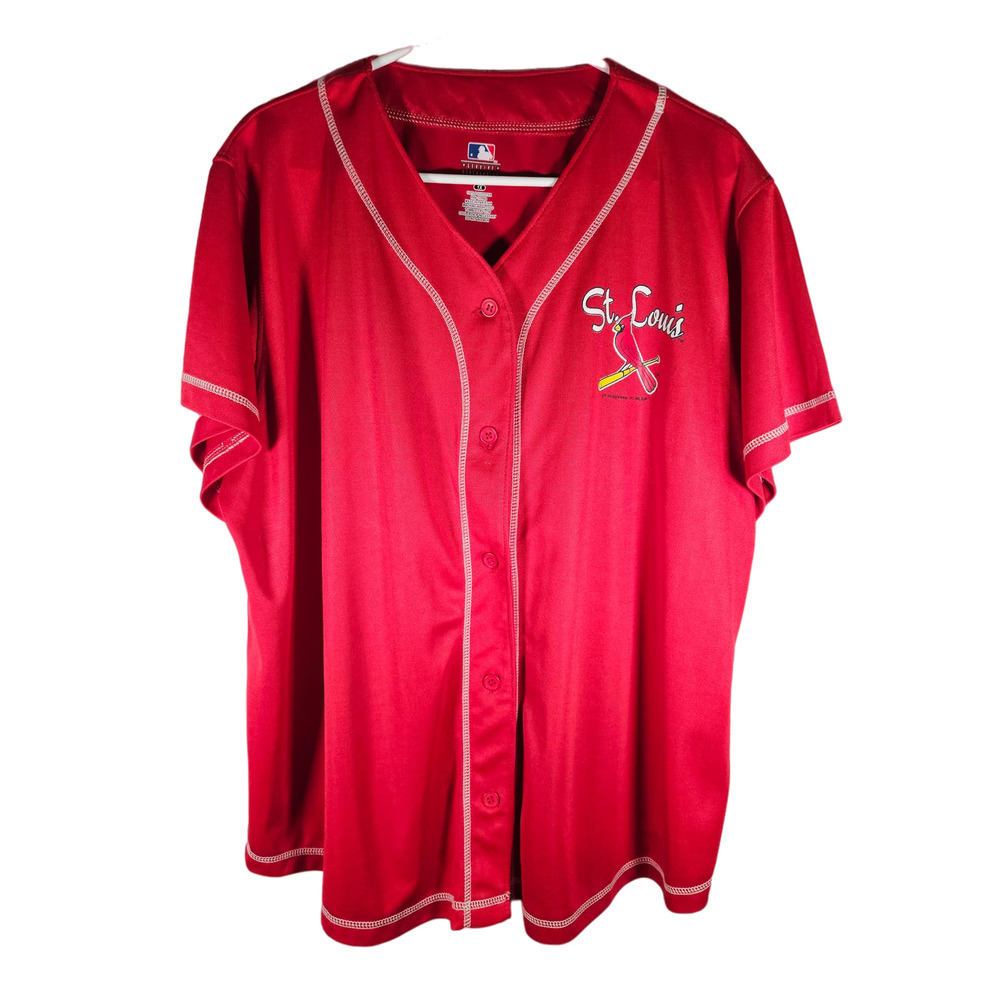 St. Louis Cardinals MLB Jersey Red 1X Button Front